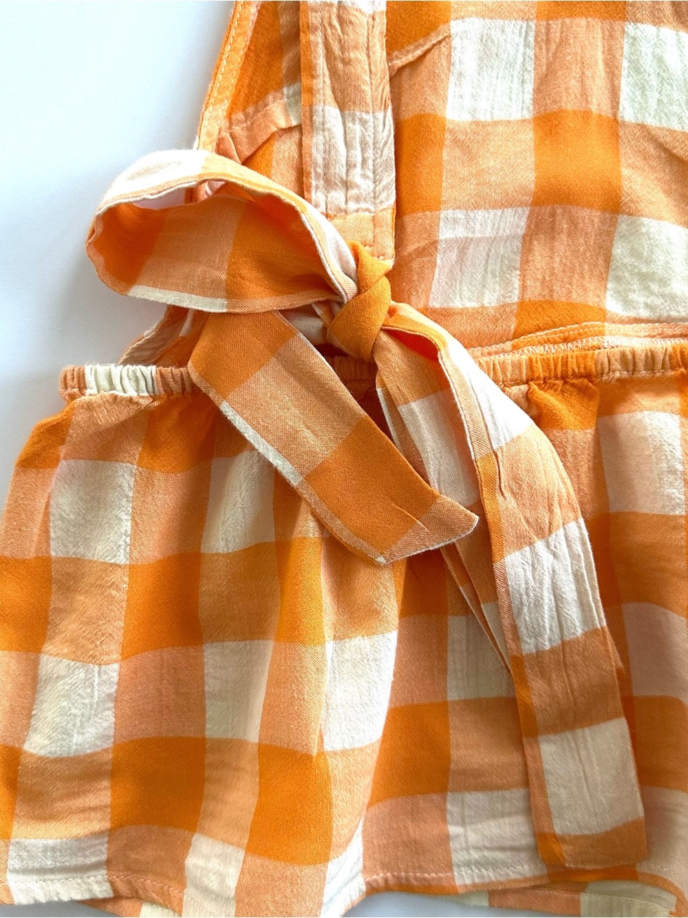 ✨Set✨LyreBird by Anthropologie Swing Tank & Barrel Boxer Pants Marigold Gingham - Picture 15 of 16